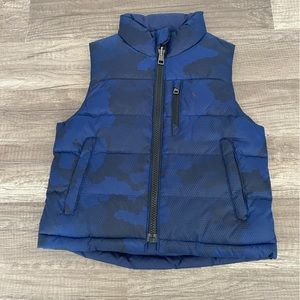 Polo Ralph Lauren Reversible Toddler Kids Blue Camo Down Puffer Vest Size 2/2T